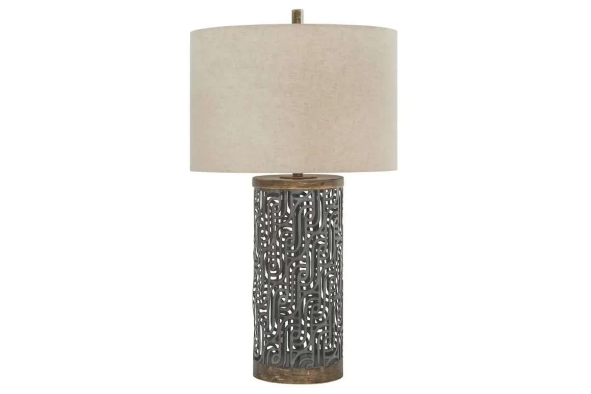 Dayo Table Lamp In Gray/Gold Finish