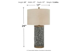 Dayo Table Lamp In Gray/Gold Finish