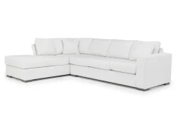 Dennon Sofa Chaise Sectional In Pebble, Right Facing