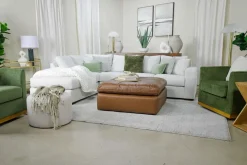 Dennon Sofa Chaise Sectional In Pebble, Right Facing