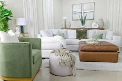 Dennon Sofa Chaise Sectional In Pebble, Right Facing