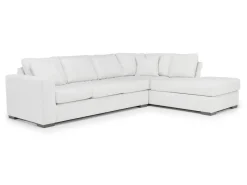 Dennon Sofa Chaise Sectional In Pebble, Right Facing