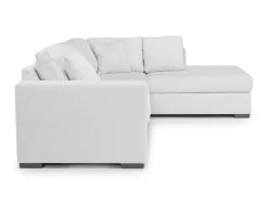 Dennon Sofa Chaise Sectional In Pebble, Right Facing