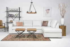 Dennon Sofa Chaise Sectional In Pebble, Right Facing