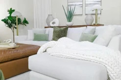 Dennon Sofa Chaise Sectional In Pebble, Right Facing