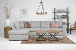 Dennon Sofa Chaise Sectional In Pebble, Right Facing