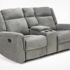 Derby Reclining Console Loveseat In Light Gray