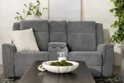 Derby Reclining Console Loveseat In Light Gray
