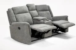 Derby Reclining Sofa & Console Loveseat In Gray