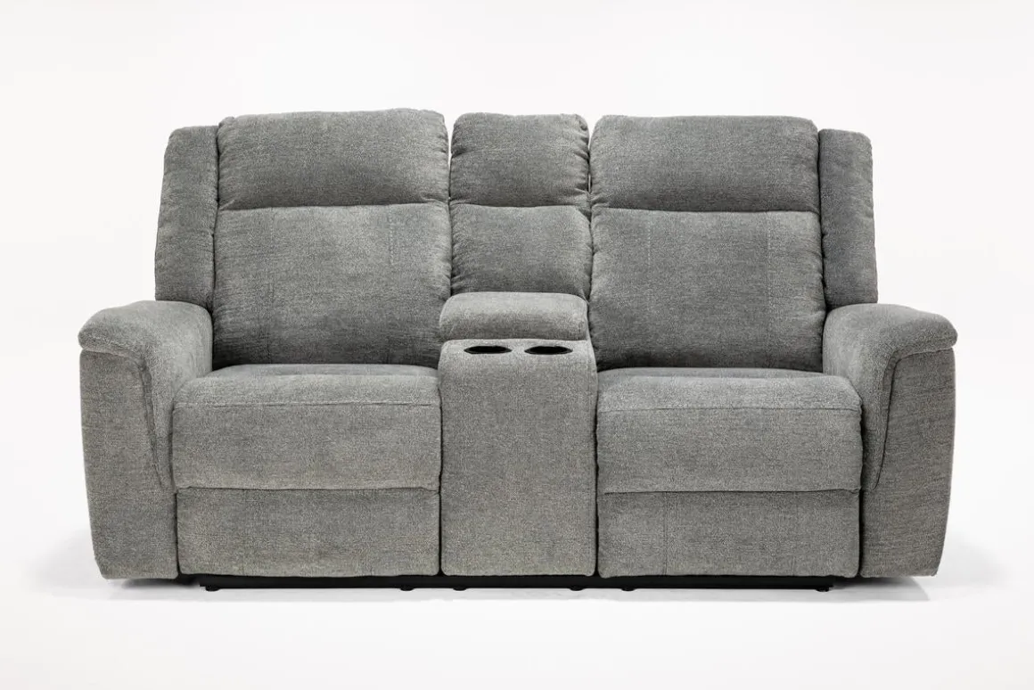 Derby Reclining Sofa & Console Loveseat In Gray