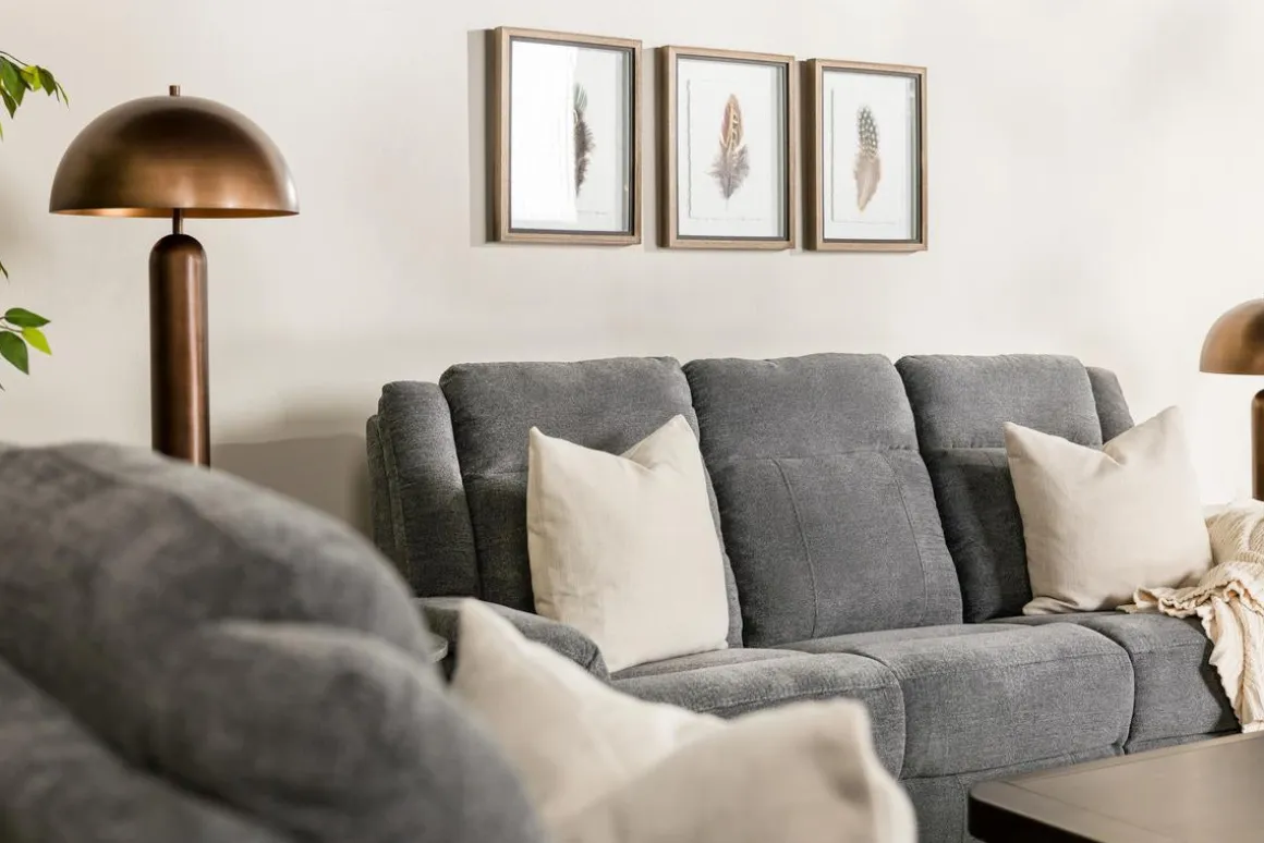Derby Reclining Sofa & Console Loveseat In Gray