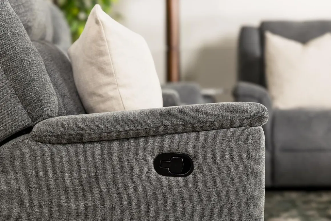 Derby Reclining Sofa & Console Loveseat In Gray