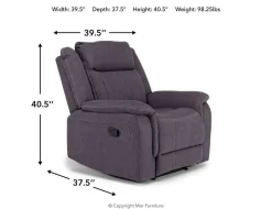 Diamond Recliner In Gray