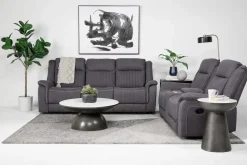 Diamond Reclining Sofa & Console Loveseat In Gray