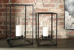 Dimtrois Lanterns In Black, Set Of 2