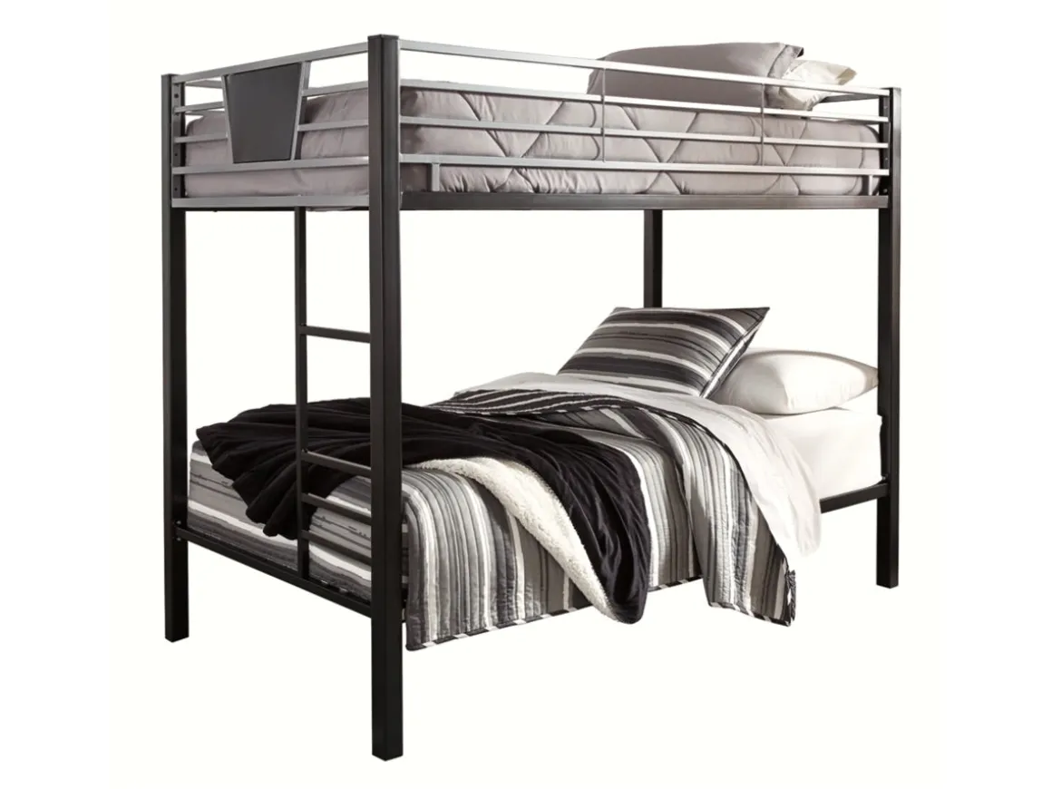 Dinsmore Bunk Bed In Black/Gray, Twin/Twin