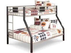 Dinsmore Bunk Bed In Black/Gray, Twin/Twin