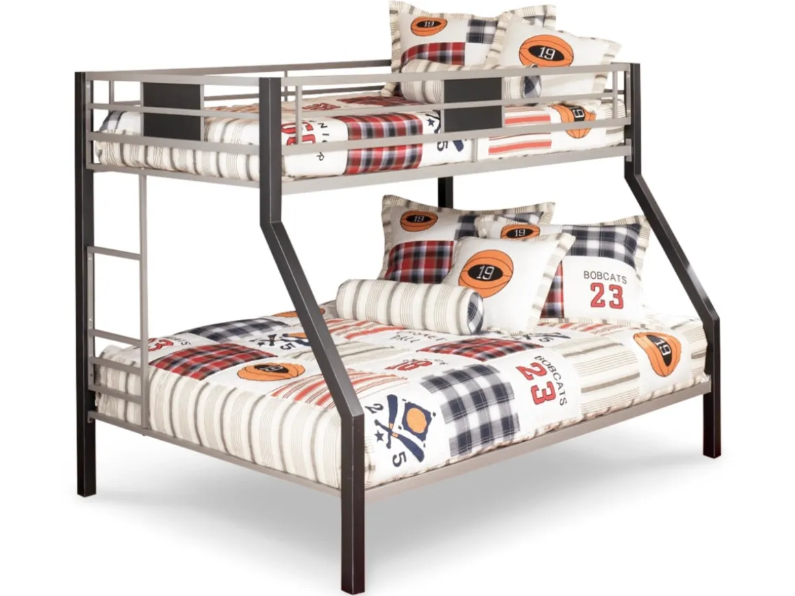 Dinsmore Bunk Bed In Black/Gray, Twin/Twin