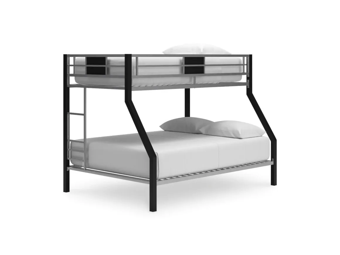 Dinsmore Bunk Bed In Black/Gray, Twin/Twin