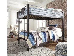 Dinsmore Bunk Bed In Black/Gray, Twin/Twin