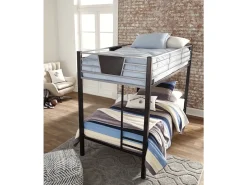Dinsmore Bunk Bed In Black/Gray, Twin/Twin