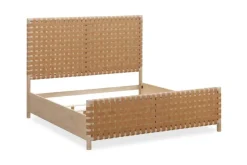 Dorsey Woven Panel Bed In Granola, Queen