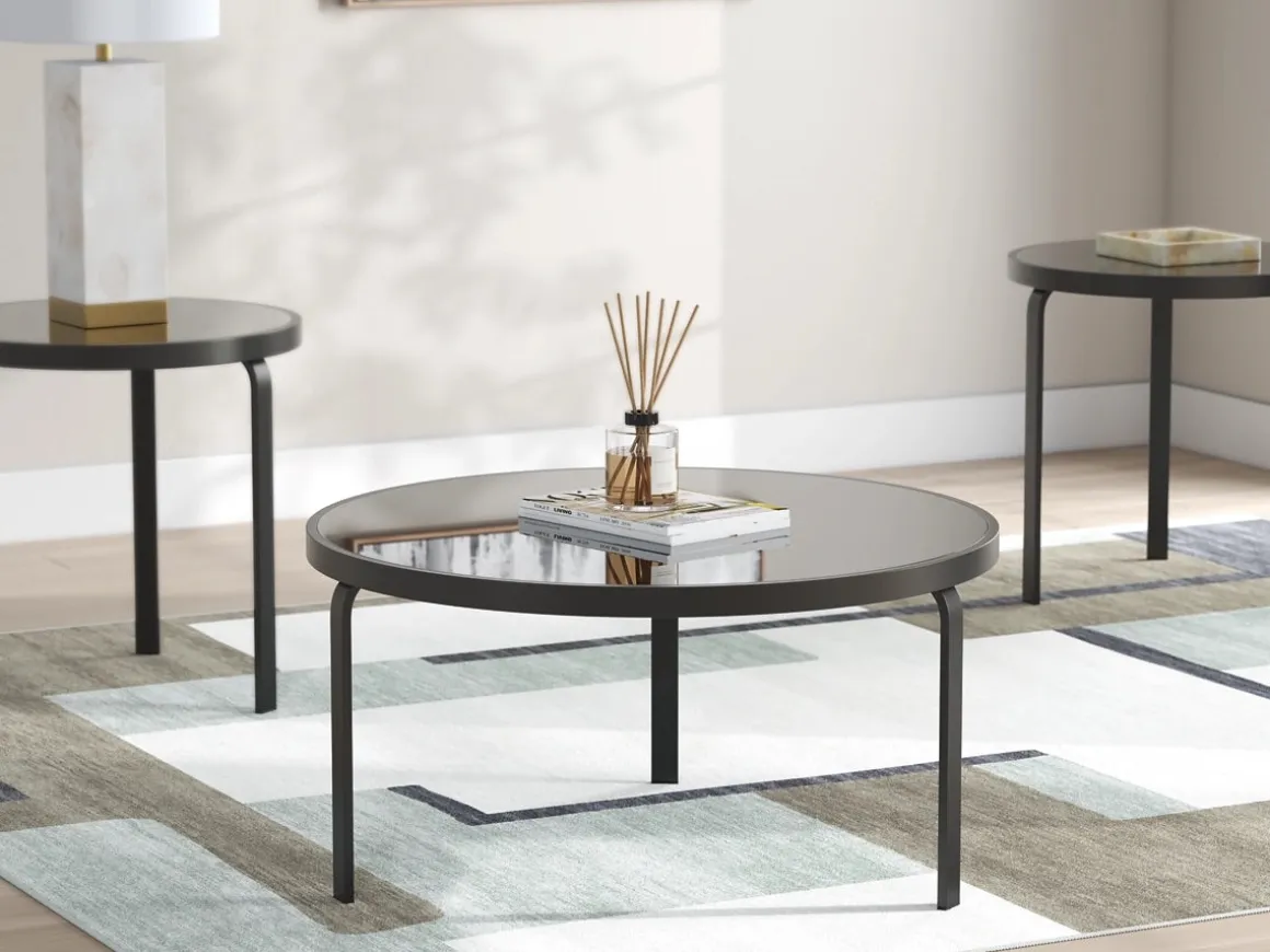 Dorylin Coffee Table W/ 2 End Tables In Black