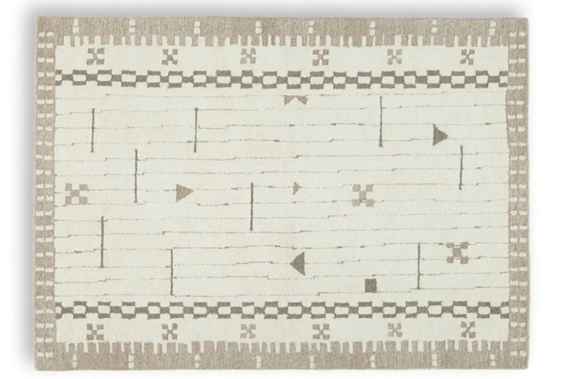 Dot Rug In Cream/Brown/Taupe, 8x10