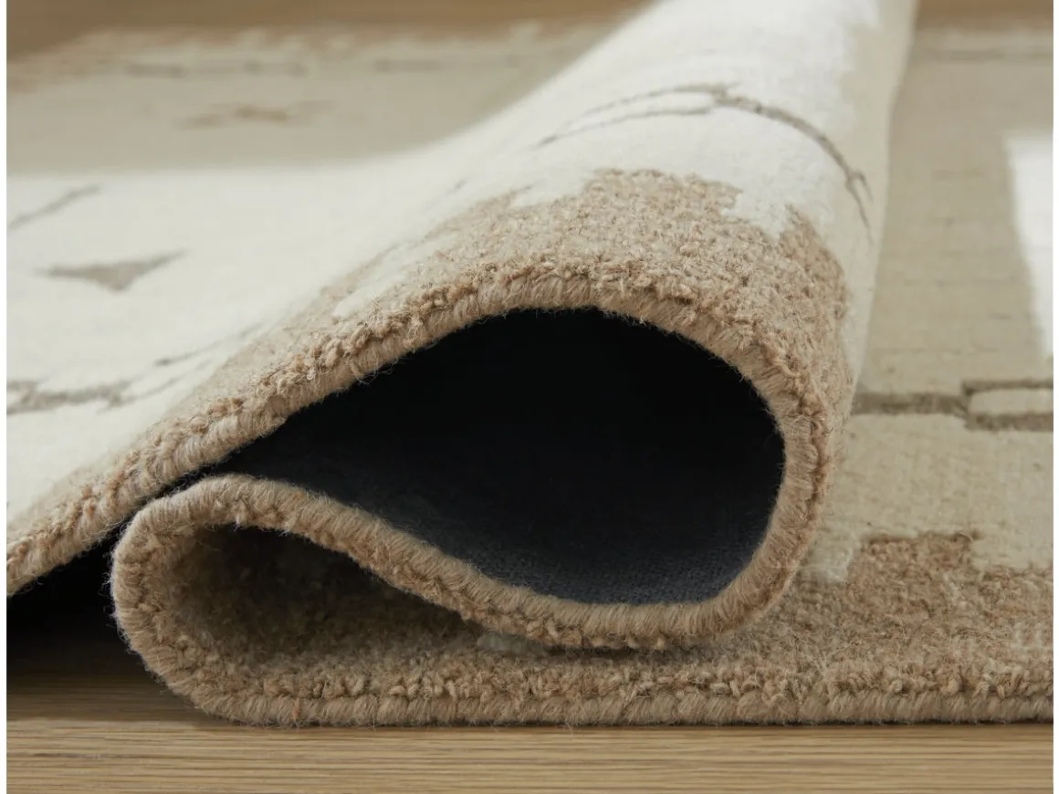 Dot Rug In Cream/Brown/Taupe, 8x10