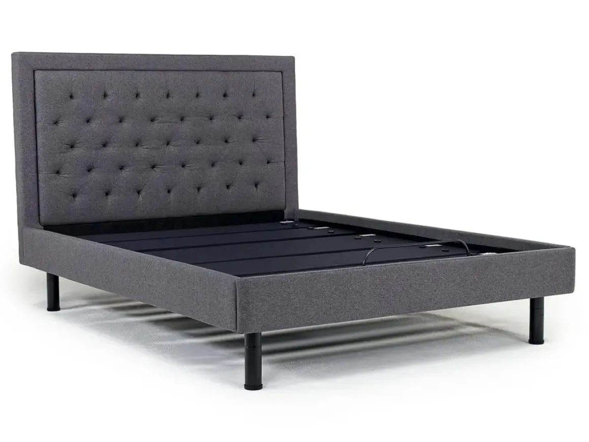 Duo Linen Adjustable Foundation Bed In Natural, Queen