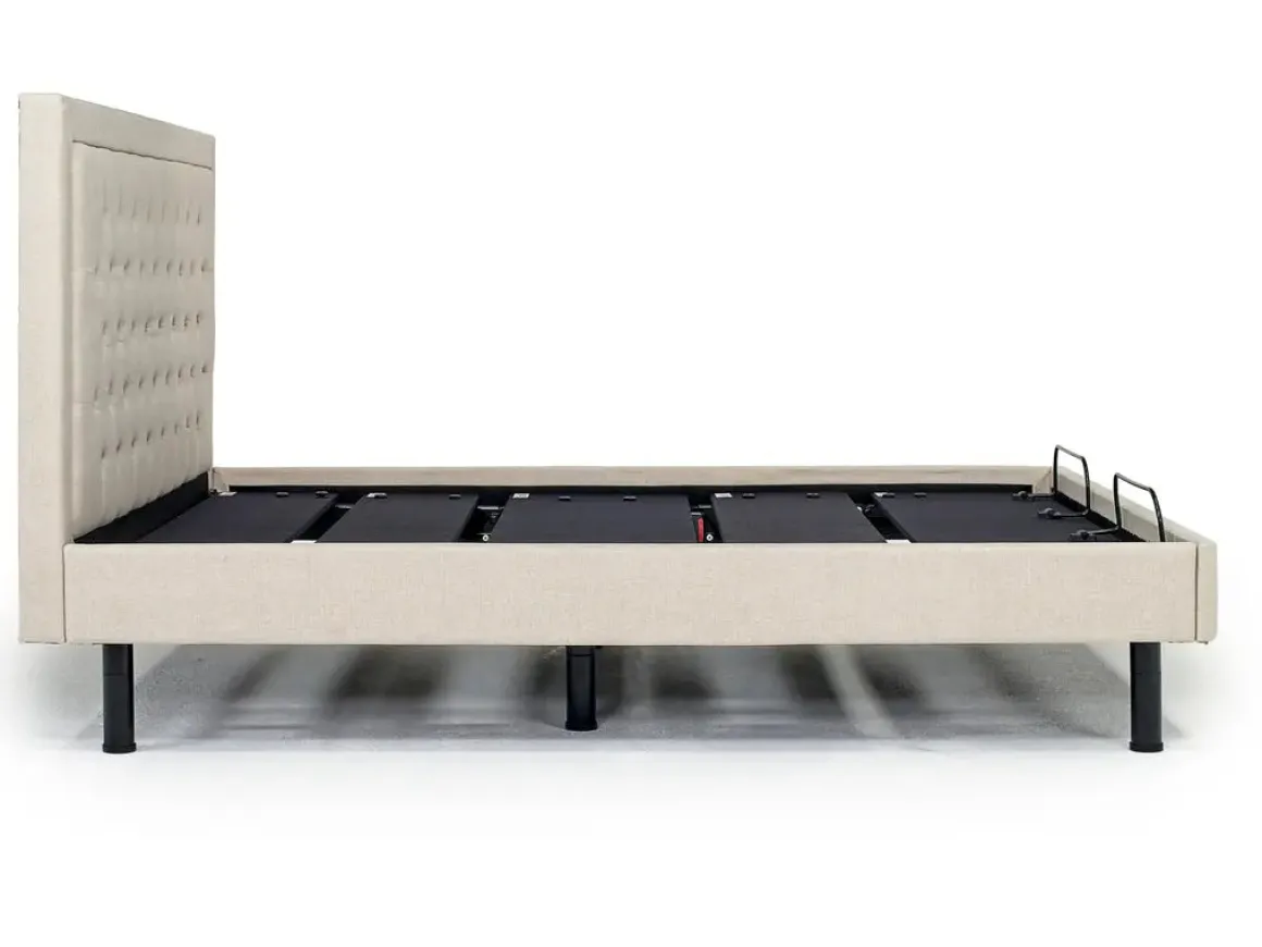 Duo Linen Adjustable Foundation Bed In Natural, Queen