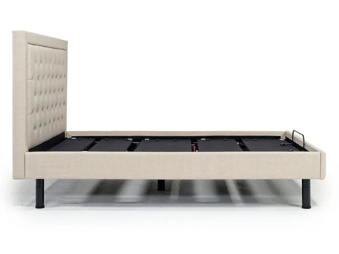 Duo Linen Adjustable Foundation Bed In Natural, Queen