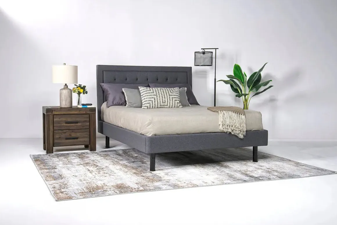 Duo Linen Adjustable Foundation Bed In Natural, Queen