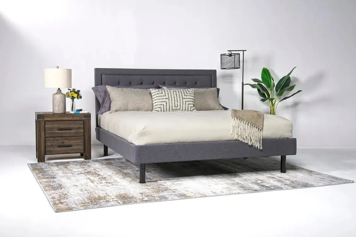 Duo Linen Adjustable Foundation Bed In Natural, Queen