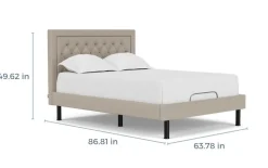 Duo Linen Adjustable Foundation Bed In Natural, Queen