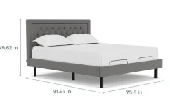 Duo Linen Adjustable Foundation Bed In Natural, Queen