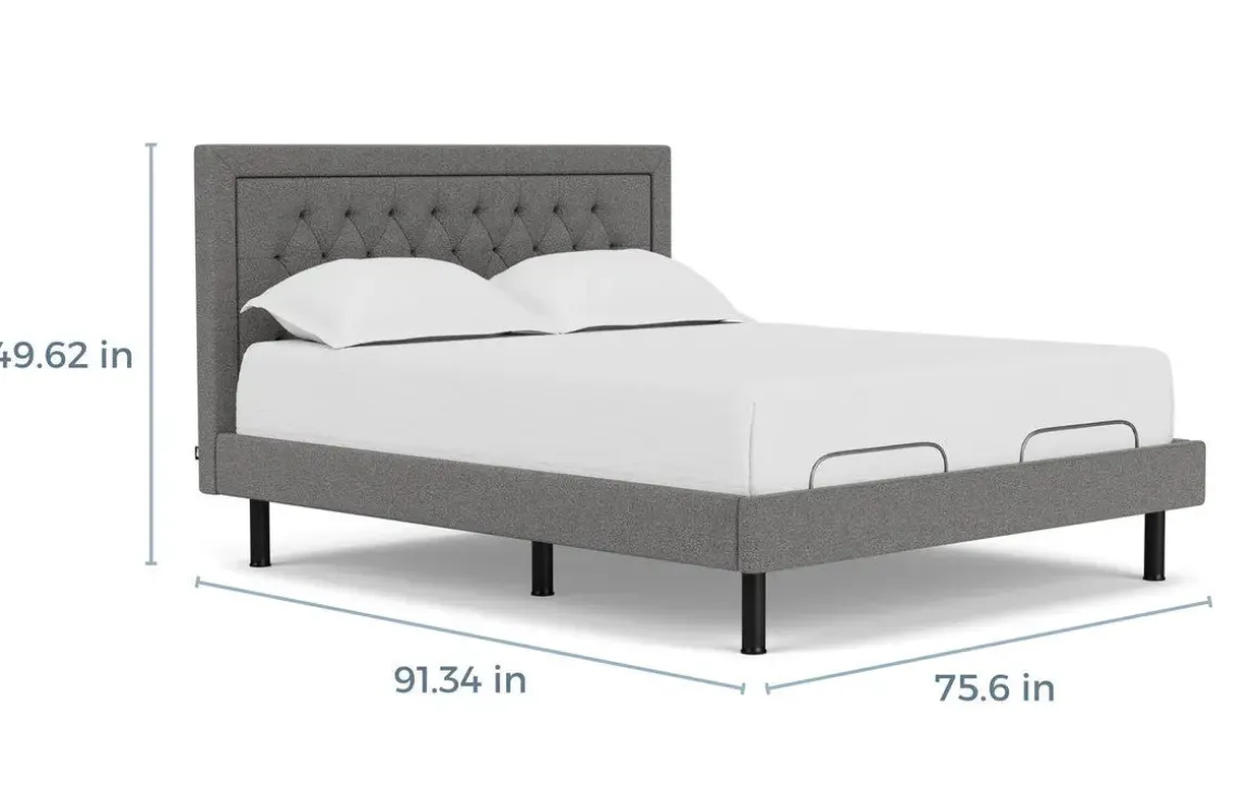 Duo Linen Adjustable Foundation Bed In Natural, Queen