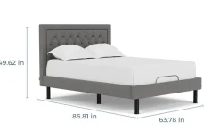 Duo Linen Adjustable Foundation Bed In Natural, Queen