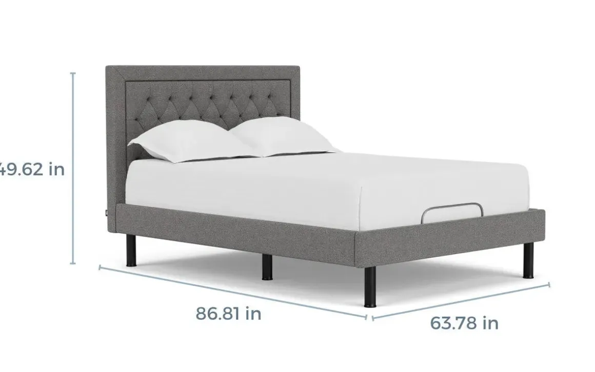 Duo Linen Adjustable Foundation Bed In Natural, Queen