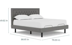 Duo Linen Adjustable Foundation Bed In Natural, Queen