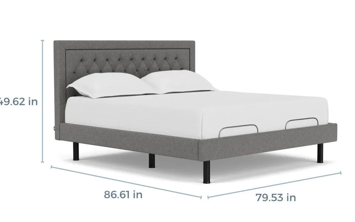 Duo Linen Adjustable Foundation Bed In Natural, Queen