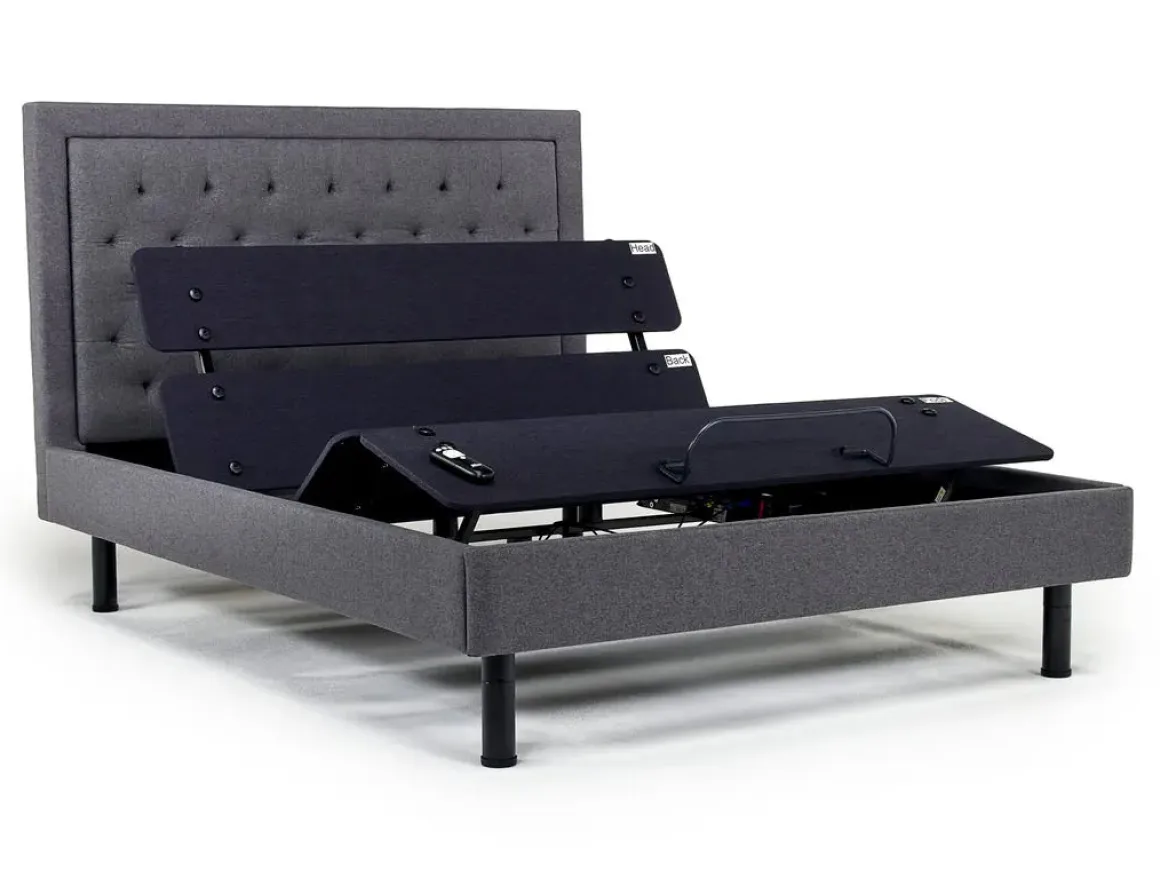 Duo Linen Adjustable Foundation Bed In Natural, Queen