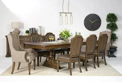 Durango Dining Table, 6 Chairs & 2 Arm Chairs In Fawn