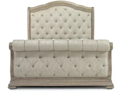 Durango Sleigh Bed, Dresser, Mirror & 3 Drawer Nightstand In Fawn, Queen