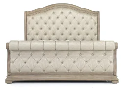 Durango Sleigh Bed, Dresser, Mirror & 3 Drawer Nightstand In Fawn, Queen