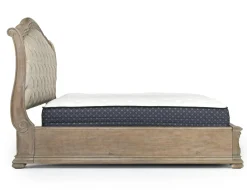 Durango Upholstered Sleigh Bed W/ Storage In Fawn, Queen