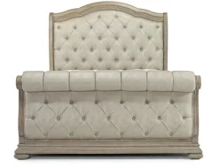 Durango Upholstered Sleigh Bed In Fawn, Queen