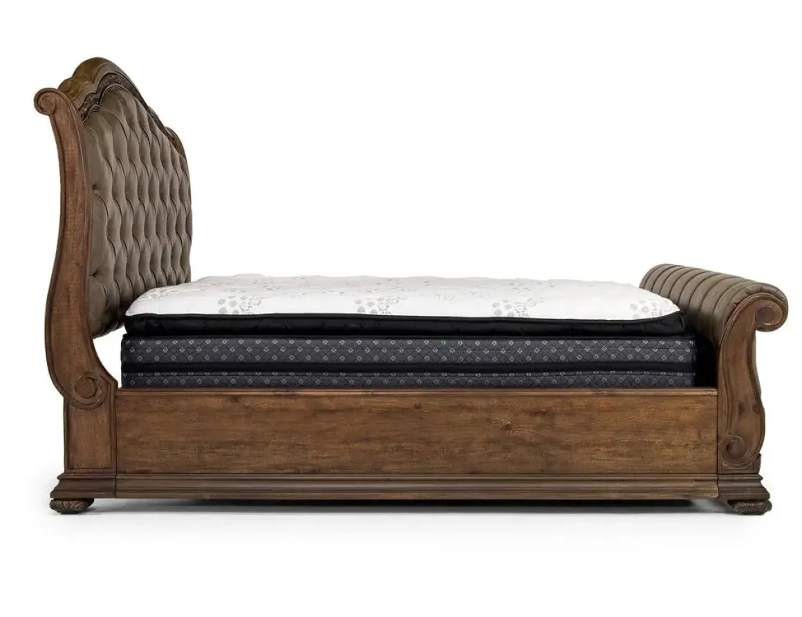 Durango Upholstered Sleigh Bed In Fawn, Queen