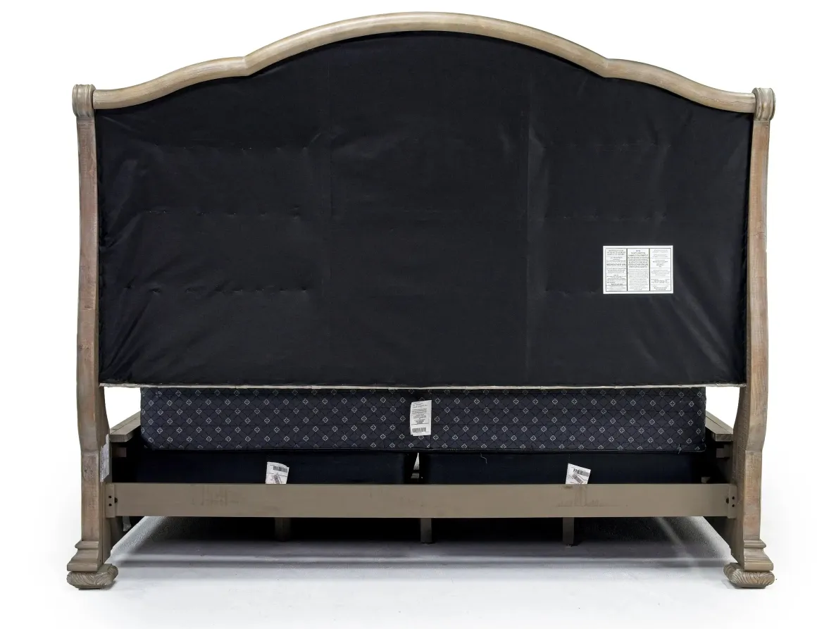 Durango Upholstered Sleigh Bed In Fawn, Queen