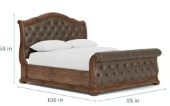 Durango Upholstered Sleigh Bed In Fawn, Queen